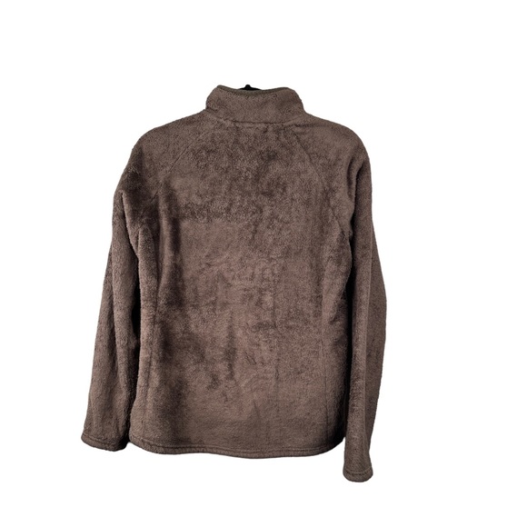 The North Face Women's Fleece Sweater Brown 1/4‎ Zip Pullover Sweater Size Large - Picture 2 of 6